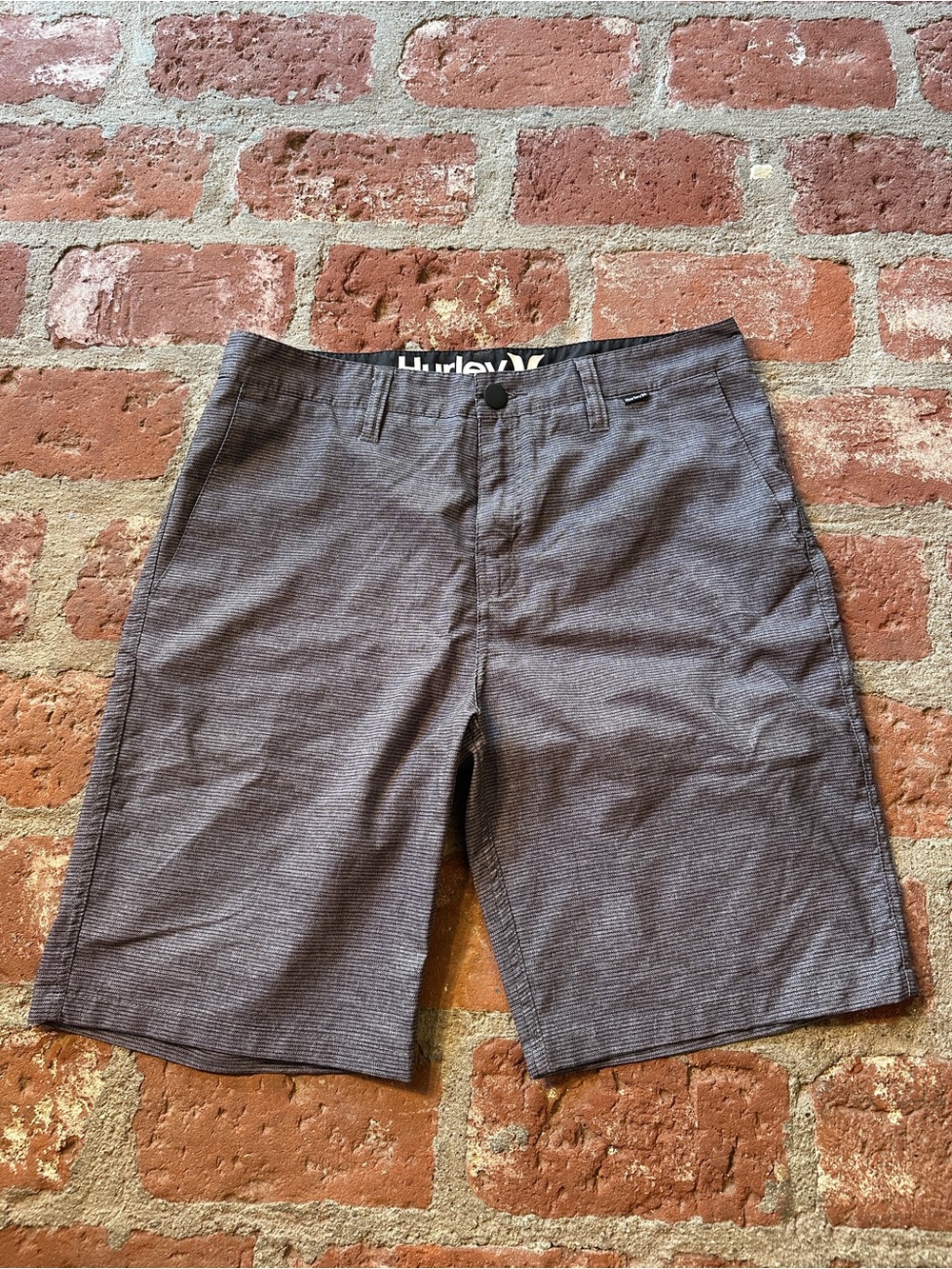 Hurley Men's Gray Houndstooth Casual Summer Golf Shorts size 30